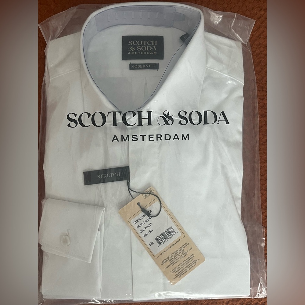 Scotch & Soda Men's White Tuxedo Shirt